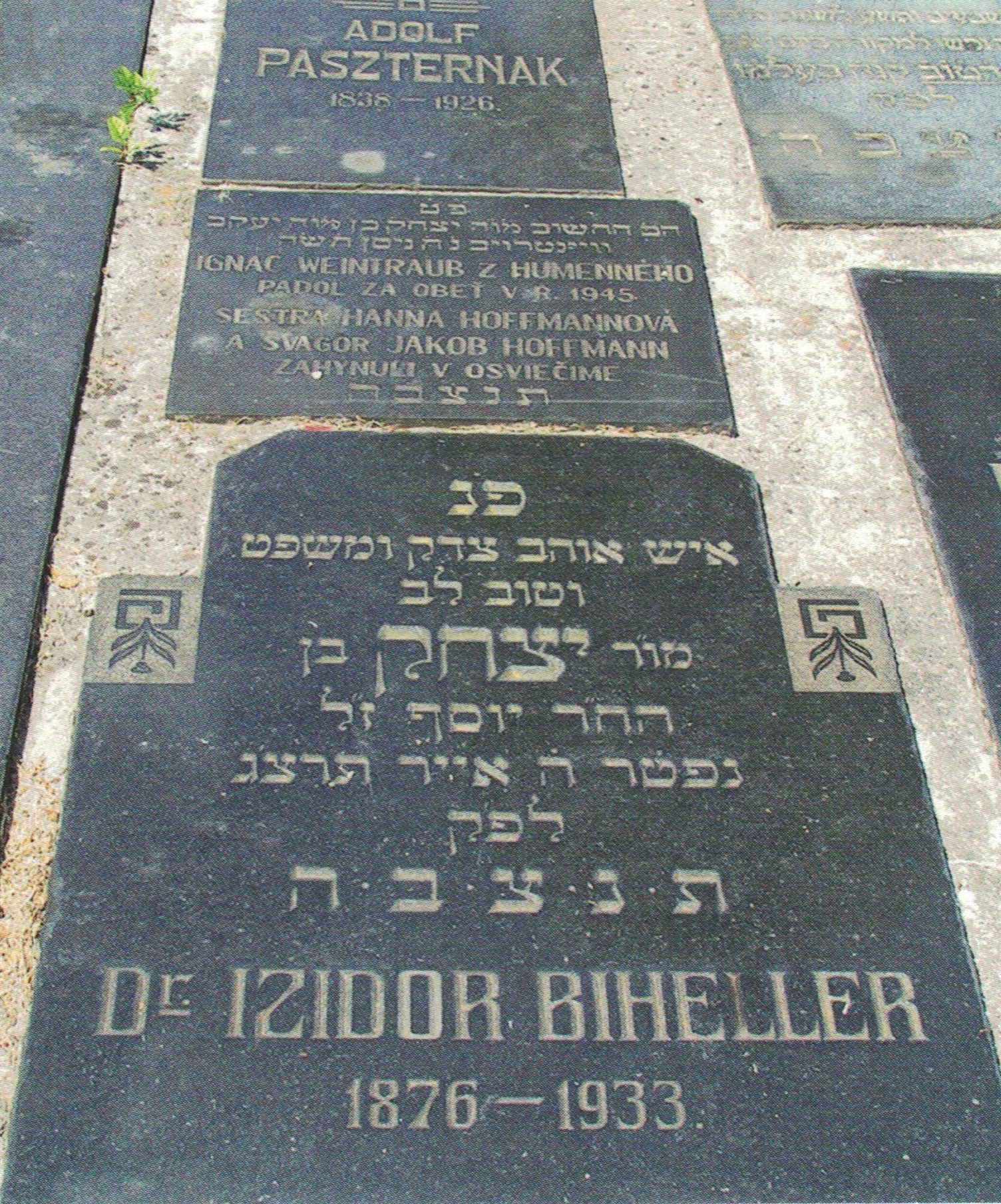 Biheller Izidor - náhrobok